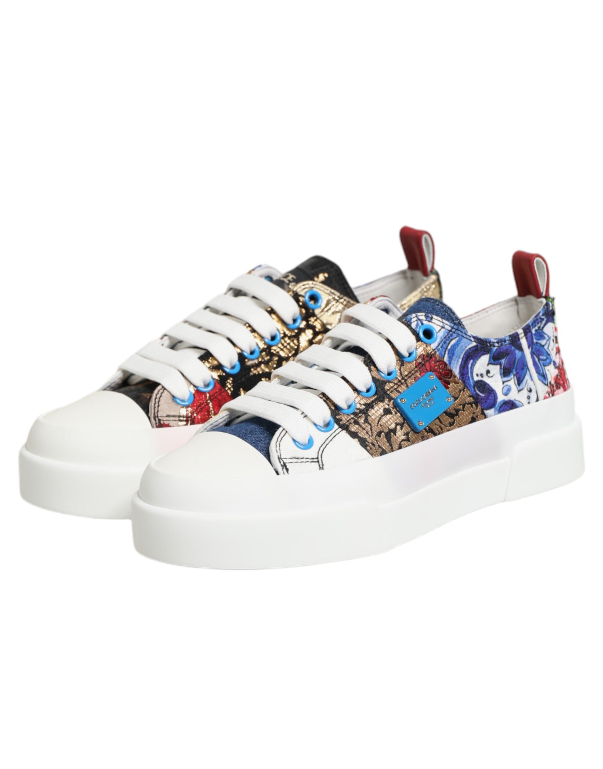 Colorful sneakers with floral pattern on side