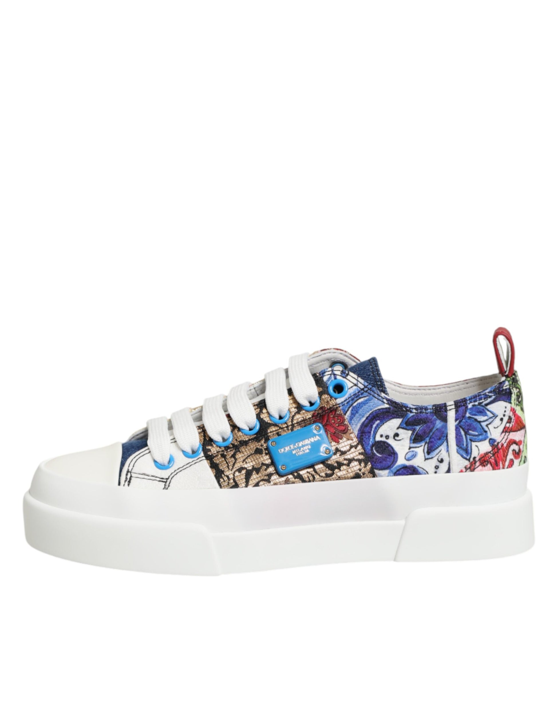 Colorful sneaker with floral pattern on side