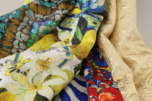Colorful fabric with floral patterns