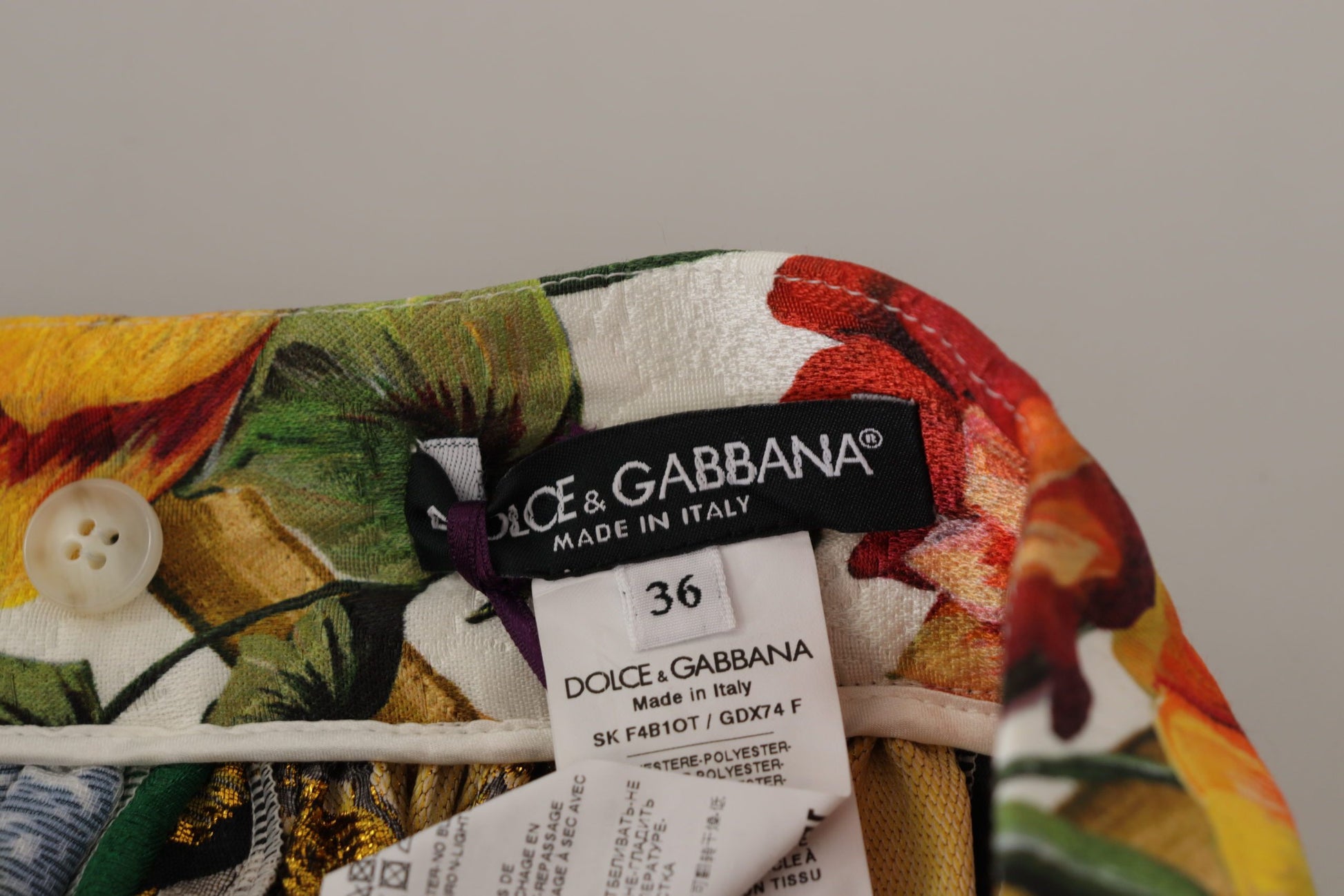 Floral patterned scarf with brand label