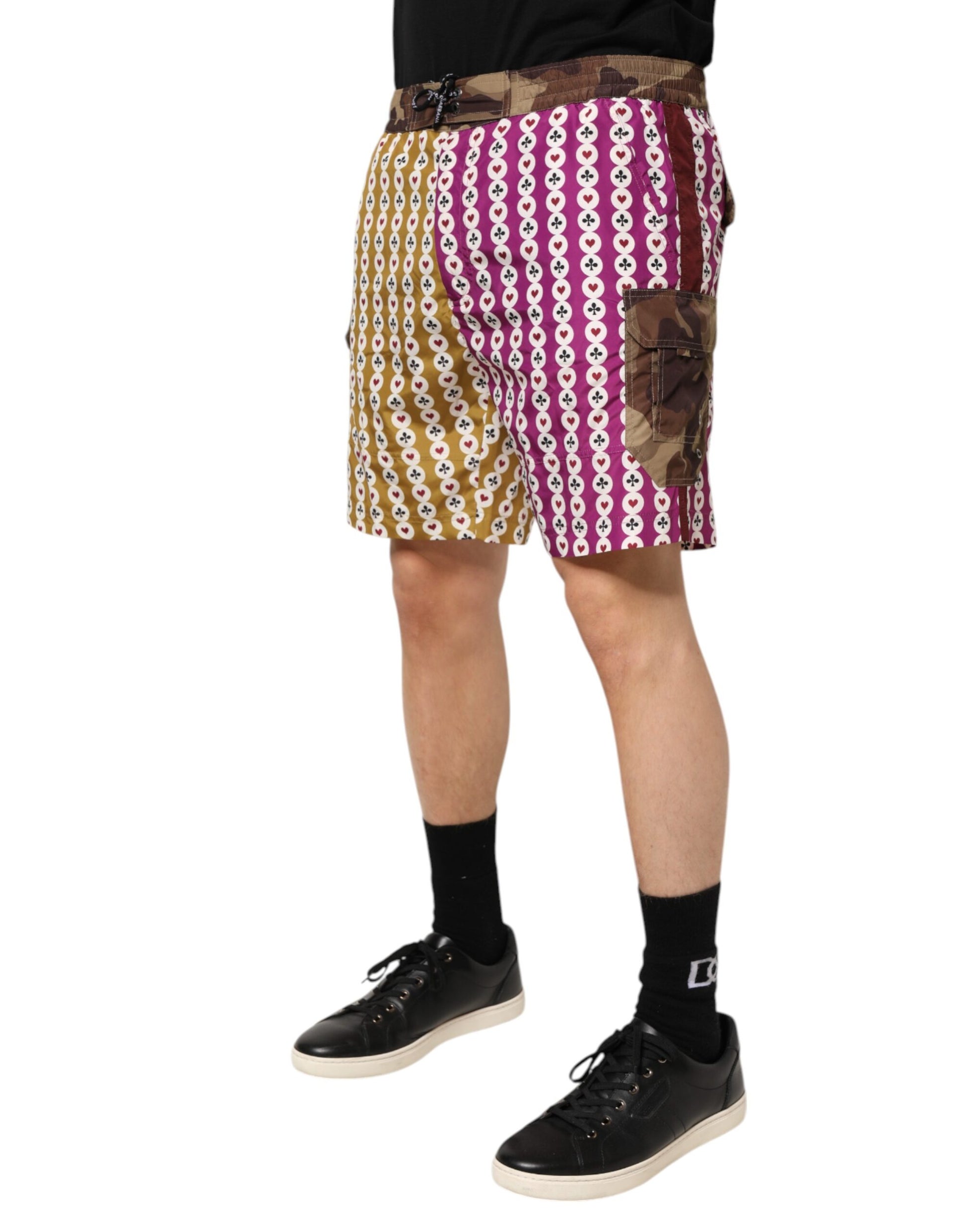 Man wearing shorts with patterned design
