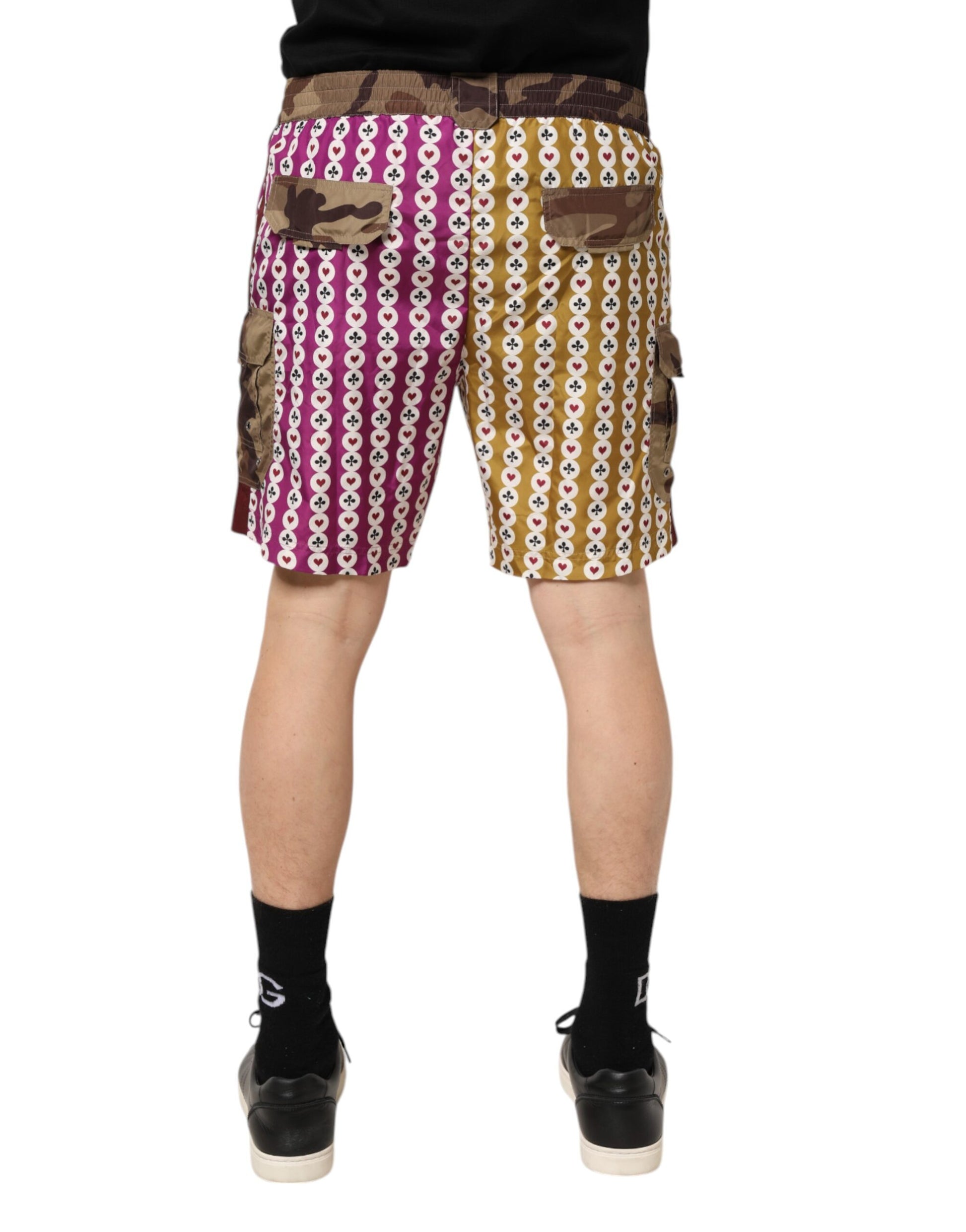 Shorts with camouflage pattern on legs