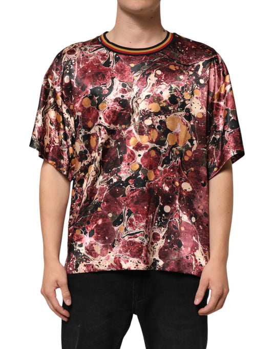 Mannequin wearing a red and black spotted shirt