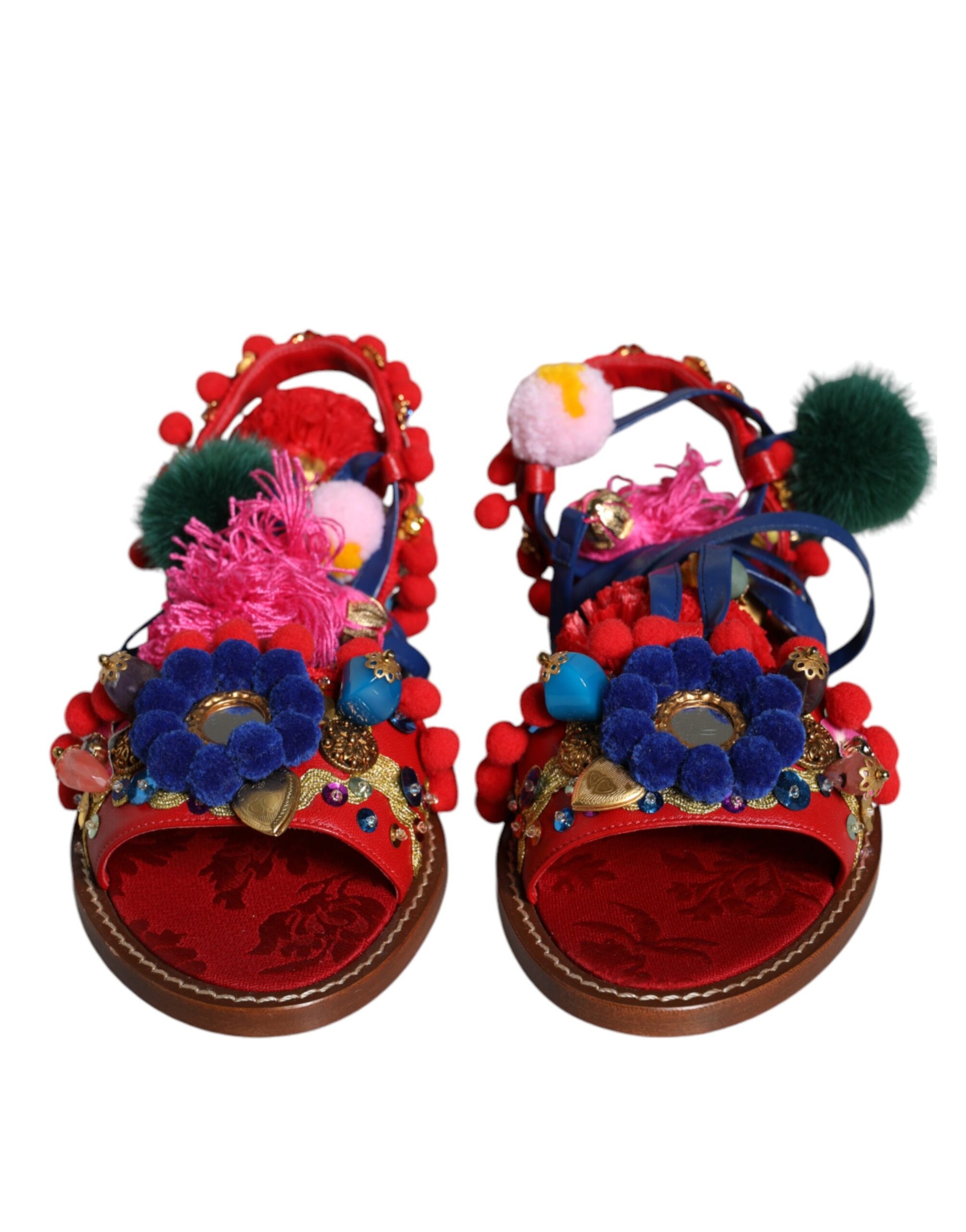 Colorful embellished women's sandals