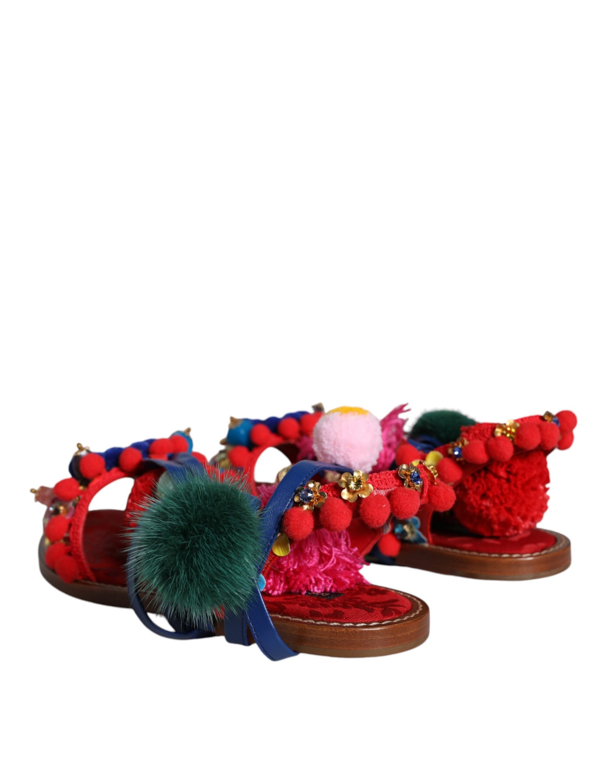 Pair of colorful embellished sandals