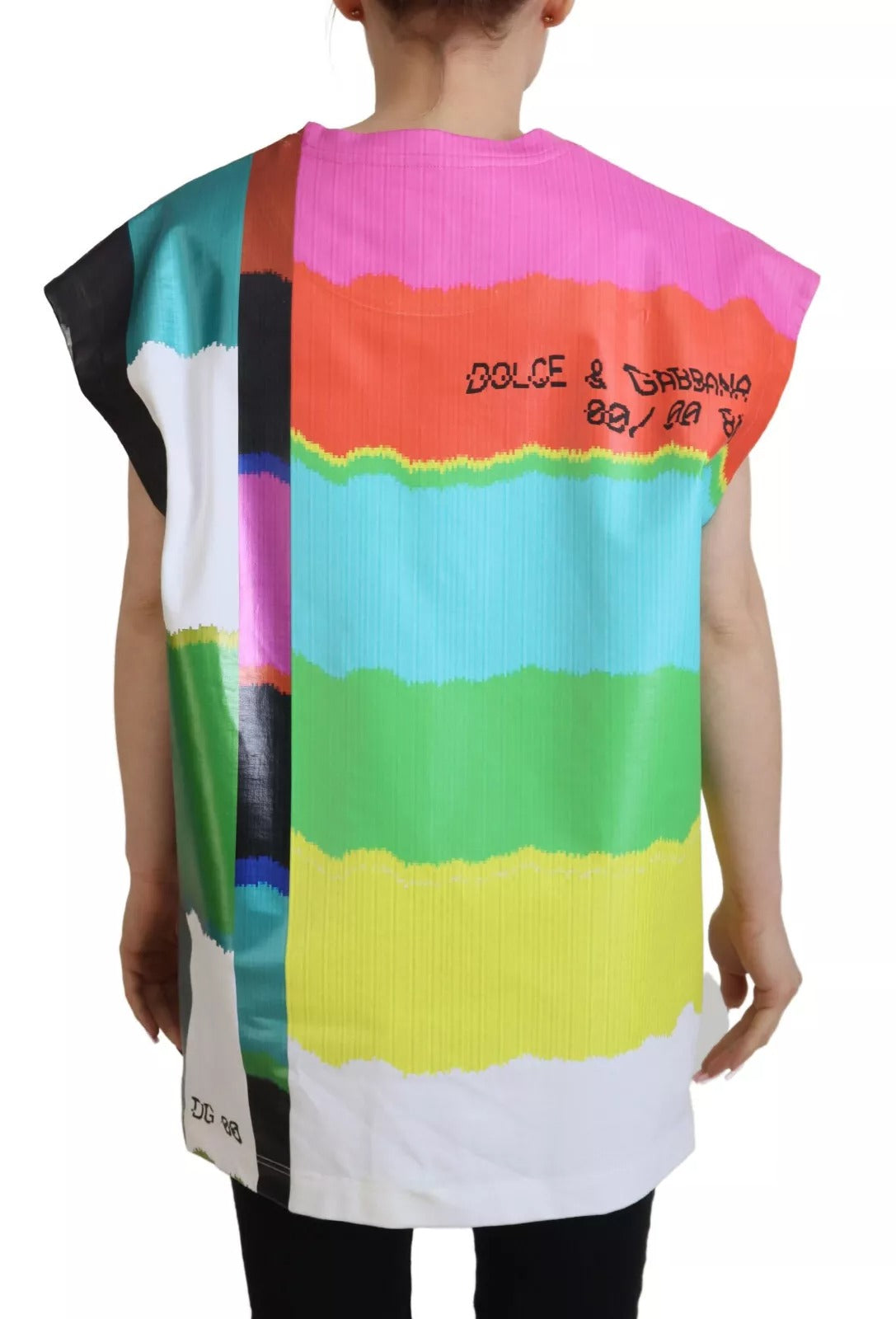 Colorful vest with rainbow stripes