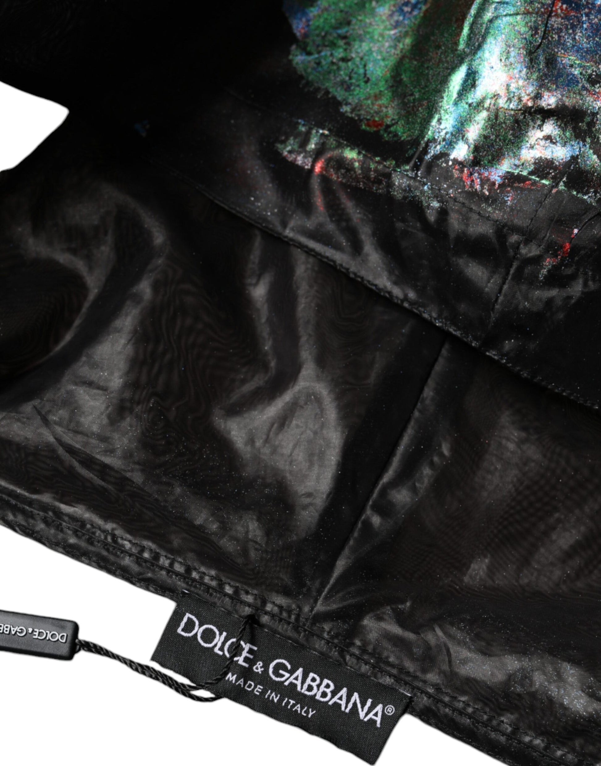 Black leather jacket with silver zipper