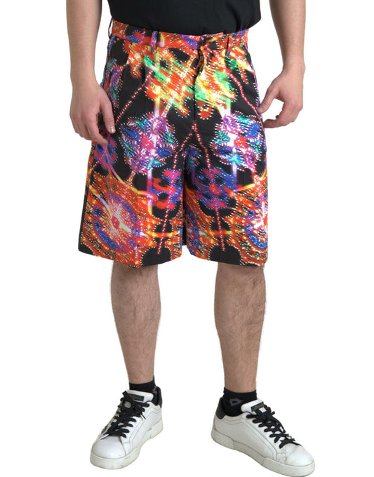 Colorful shorts with a psychedelic pattern