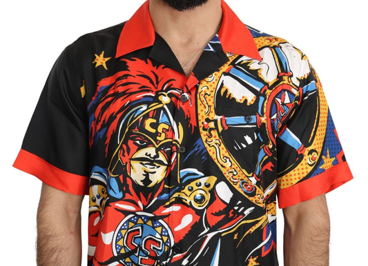 Shirt with comic book hero design
