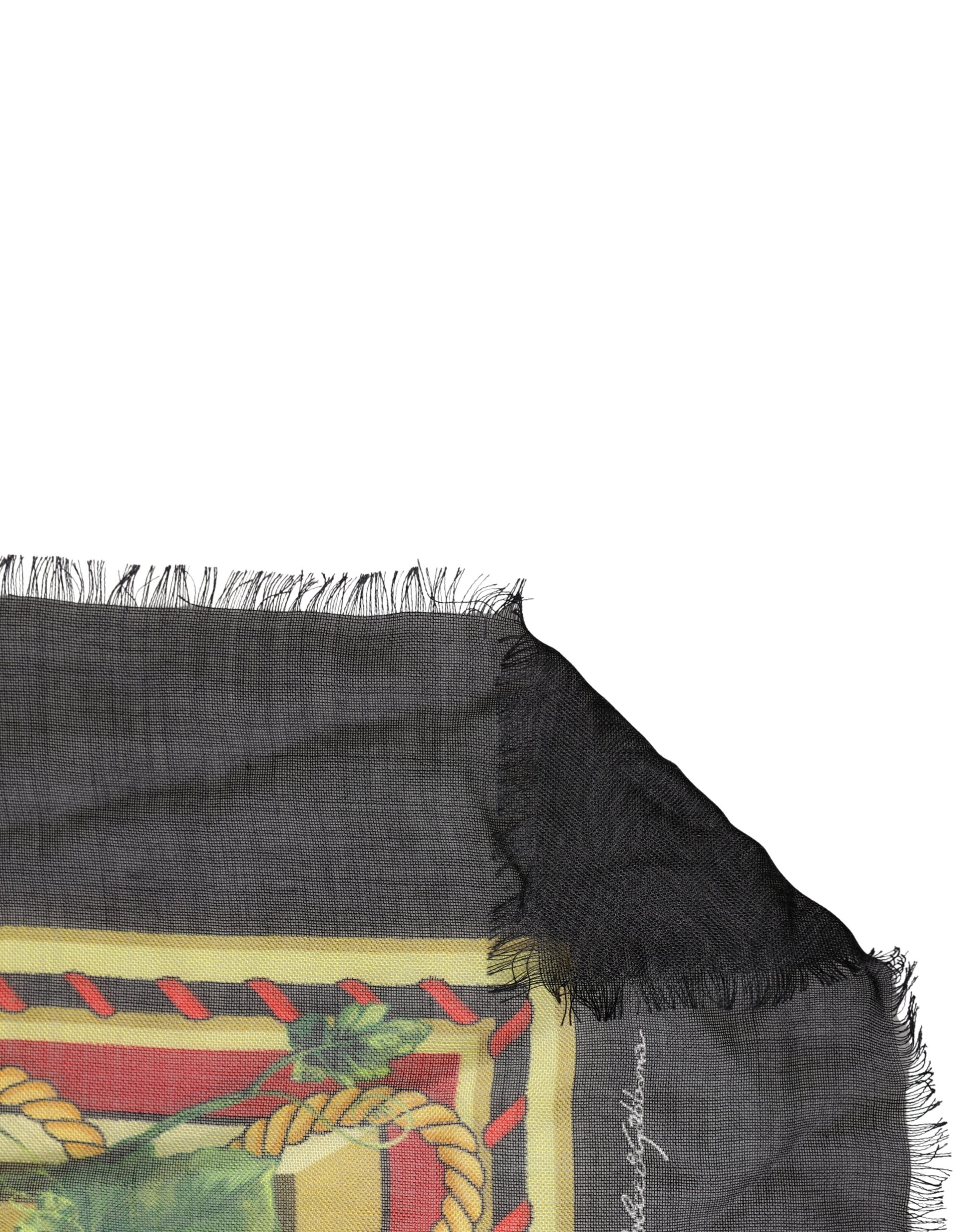 Black fabric with embroidered emblem