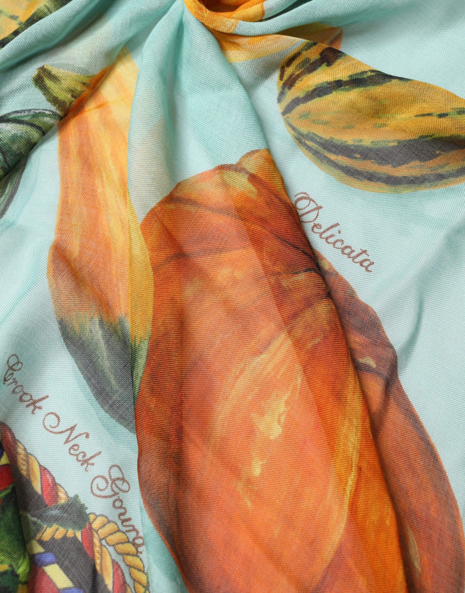 Scarf with tropical fruit design