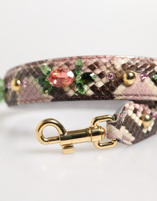 Decorative snake skin dog collar with gold accents