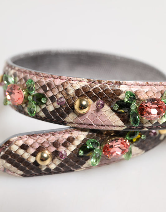 Bracelet with snake skin pattern and gemstone accents