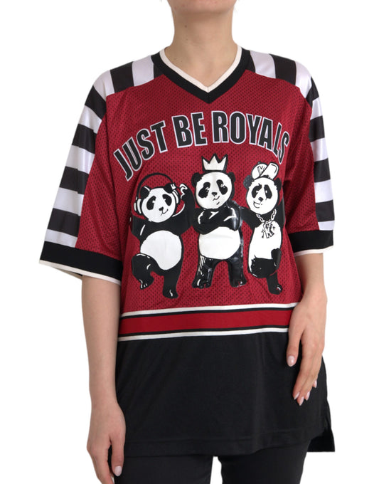 Red jersey with panda design on front