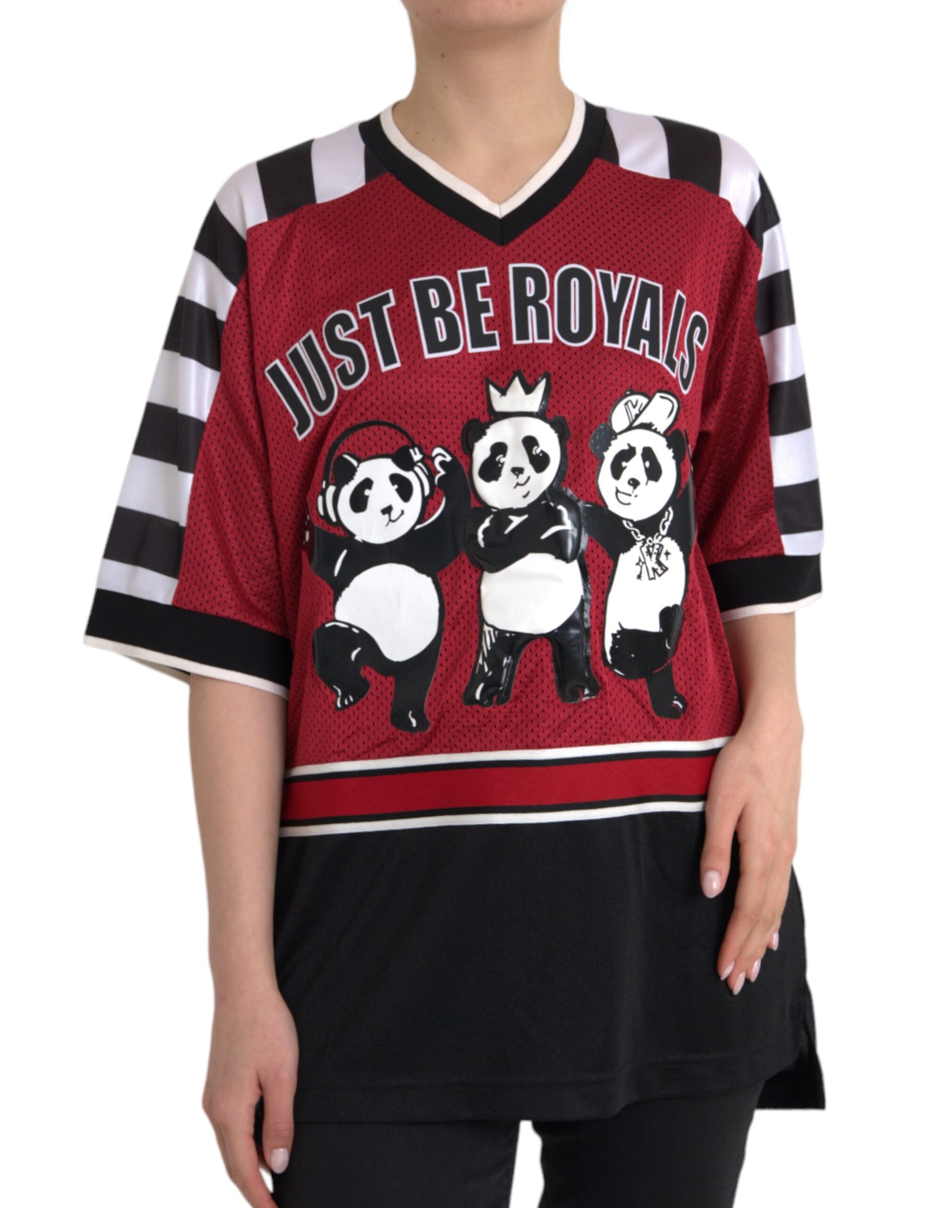 Red jersey with panda design on front