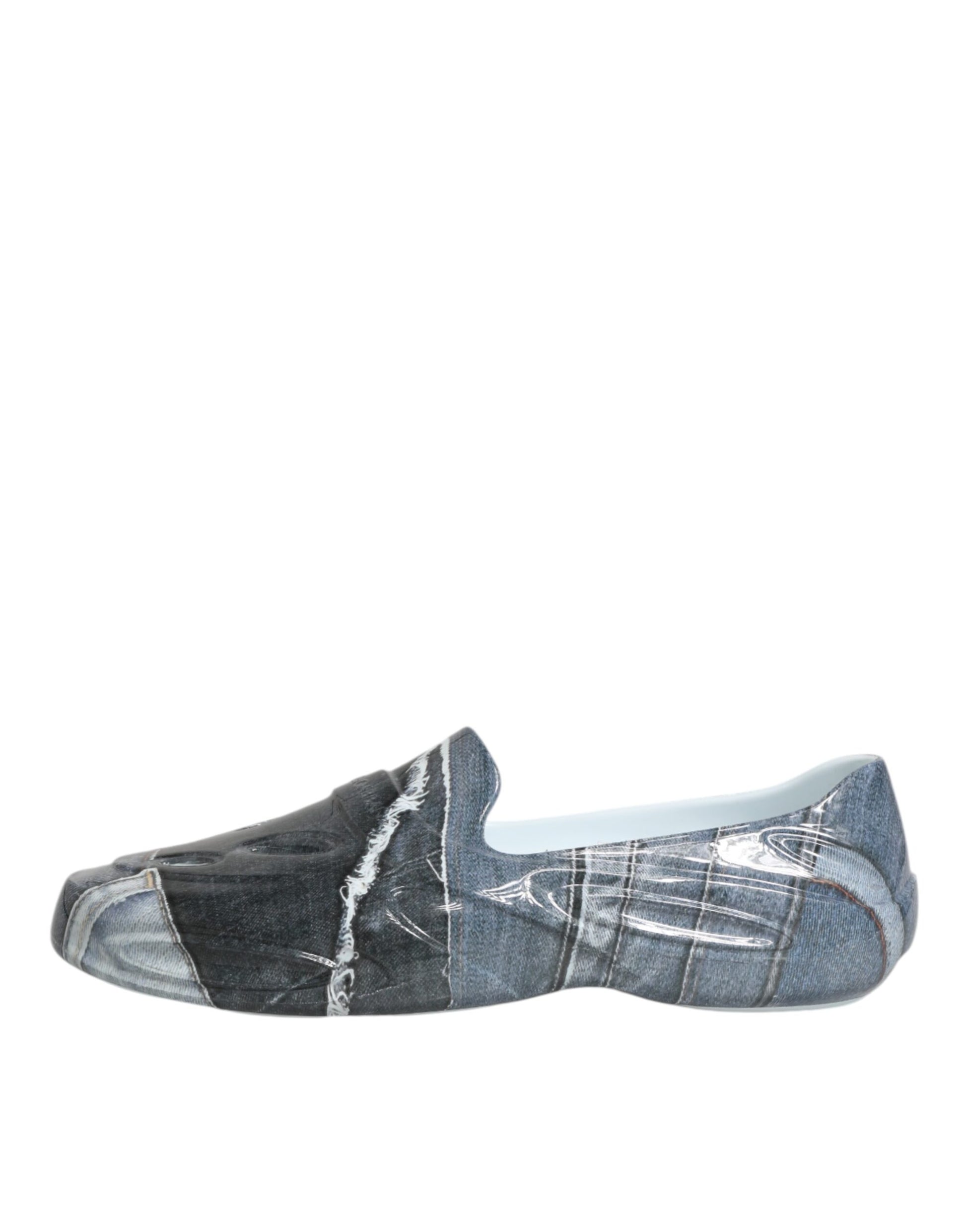 Black and white slip on shoe
