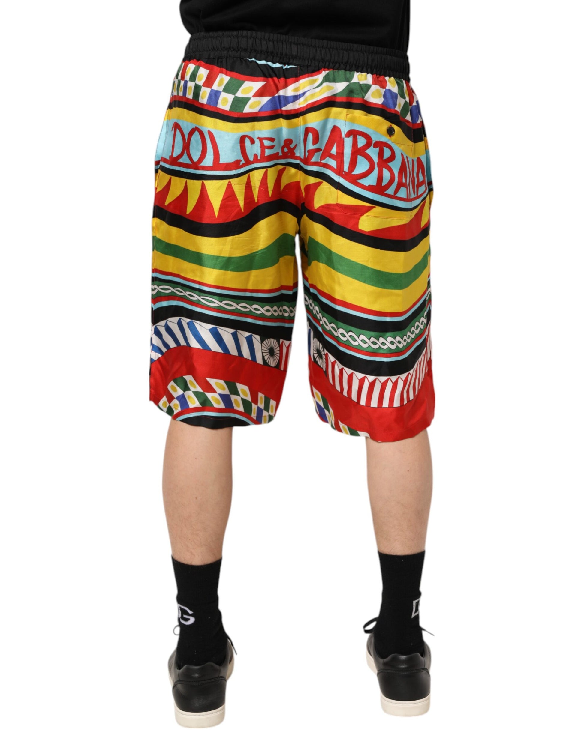Colorful shorts with vibrant patterns