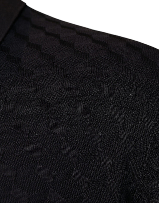 Textured black fabric on garment