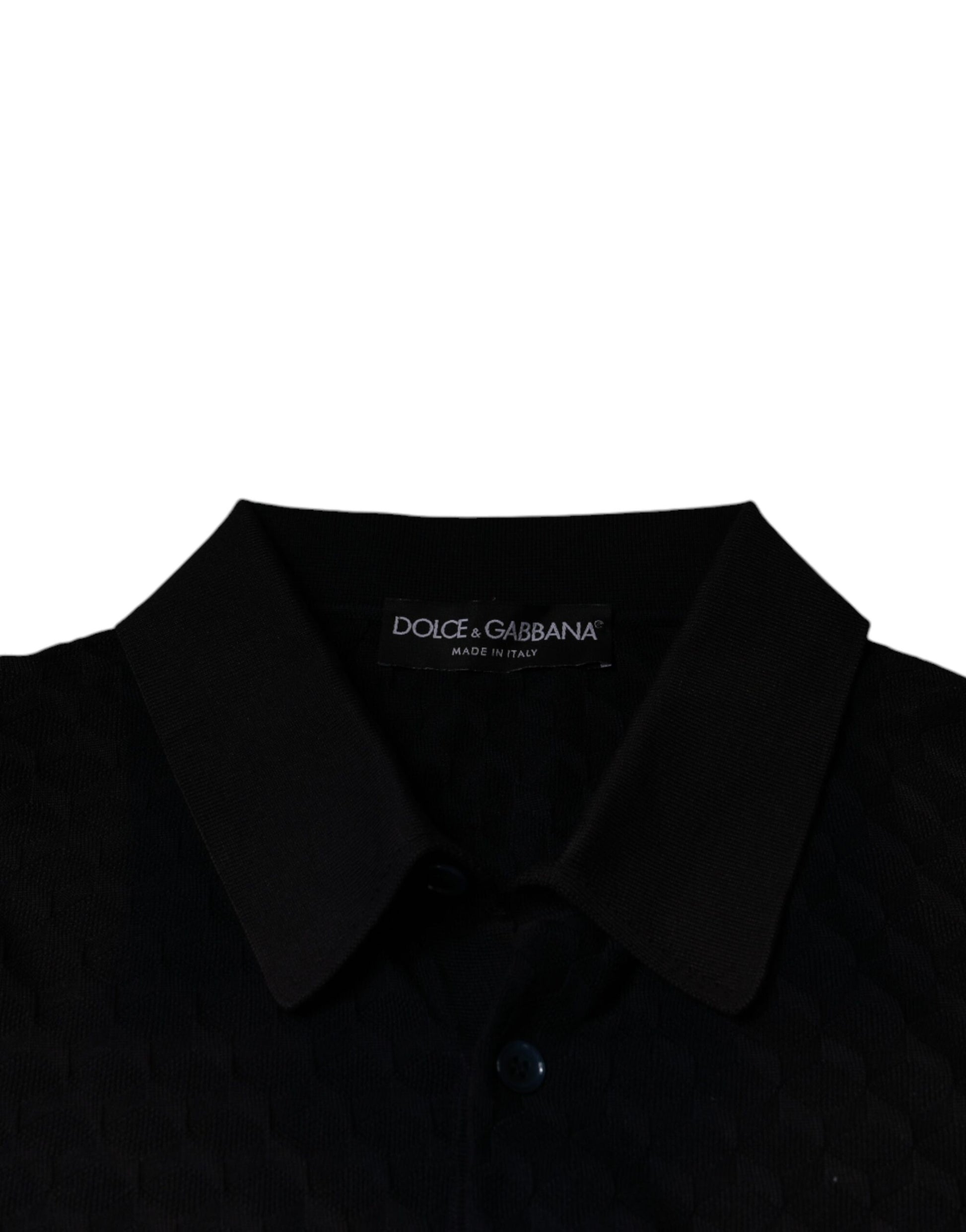 Black shirt with collar and buttons