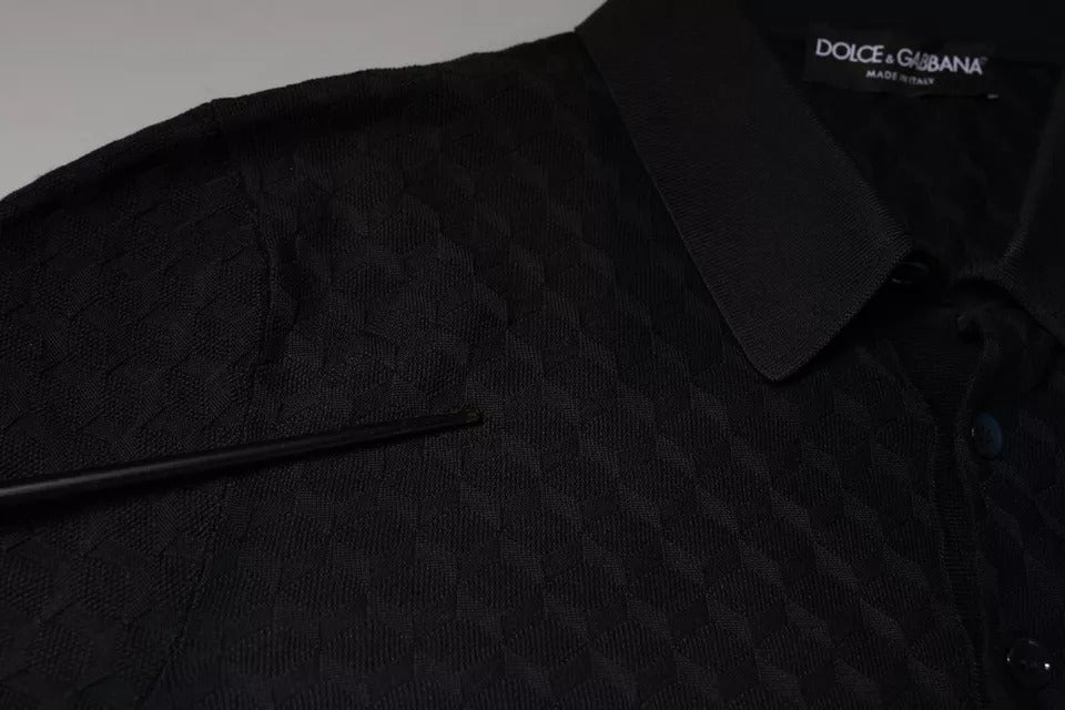 Black shirt with a patterned collar
