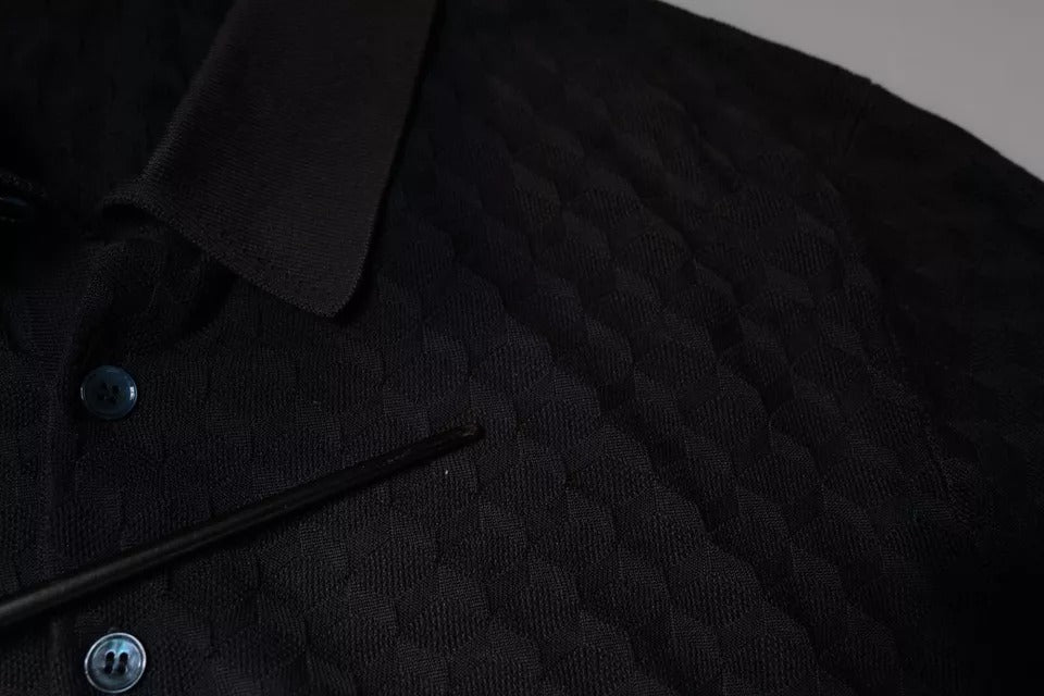 Black jacket with buttoned front and collar