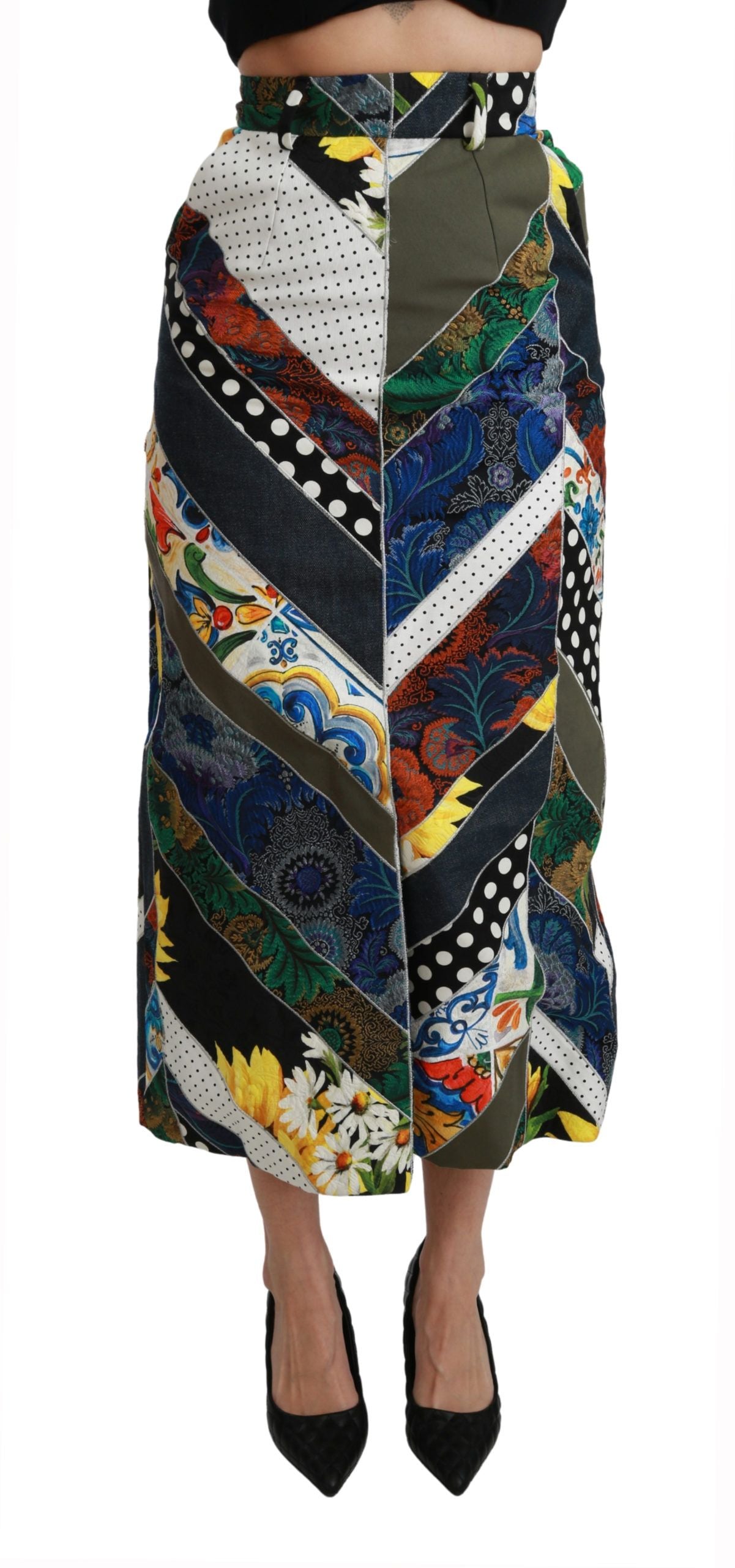 Colorful skirt with floral pattern