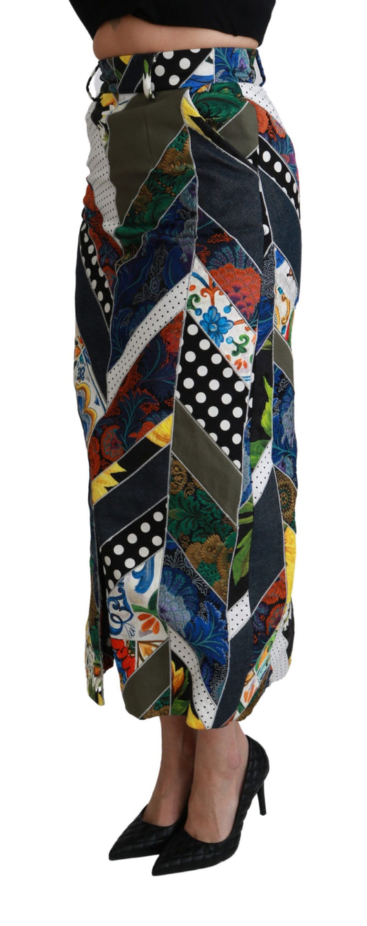 Colorful skirt with geometric patterns