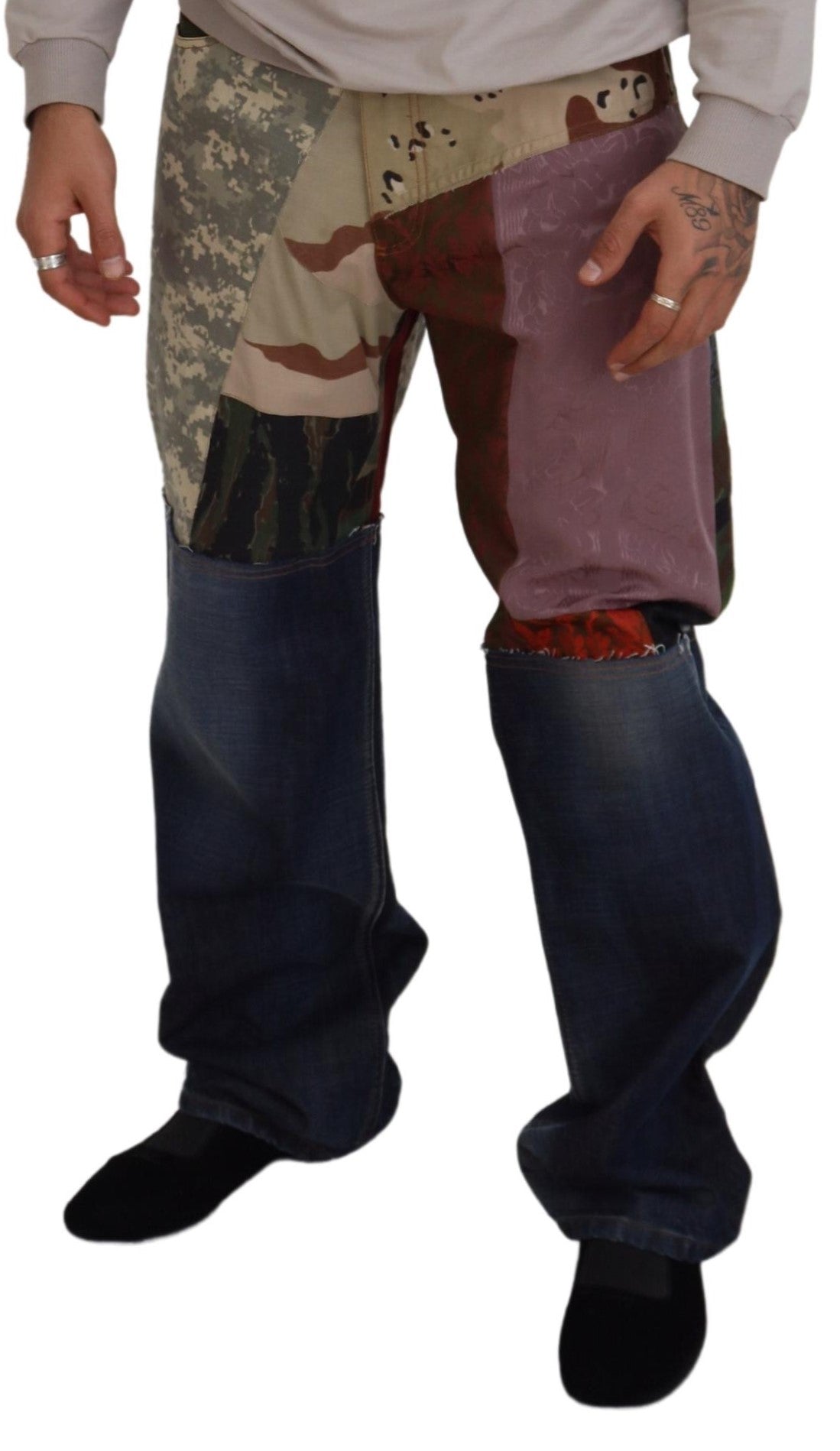 Man wearing camouflage pants and boots