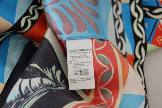 Colorful fabric with a tag on it