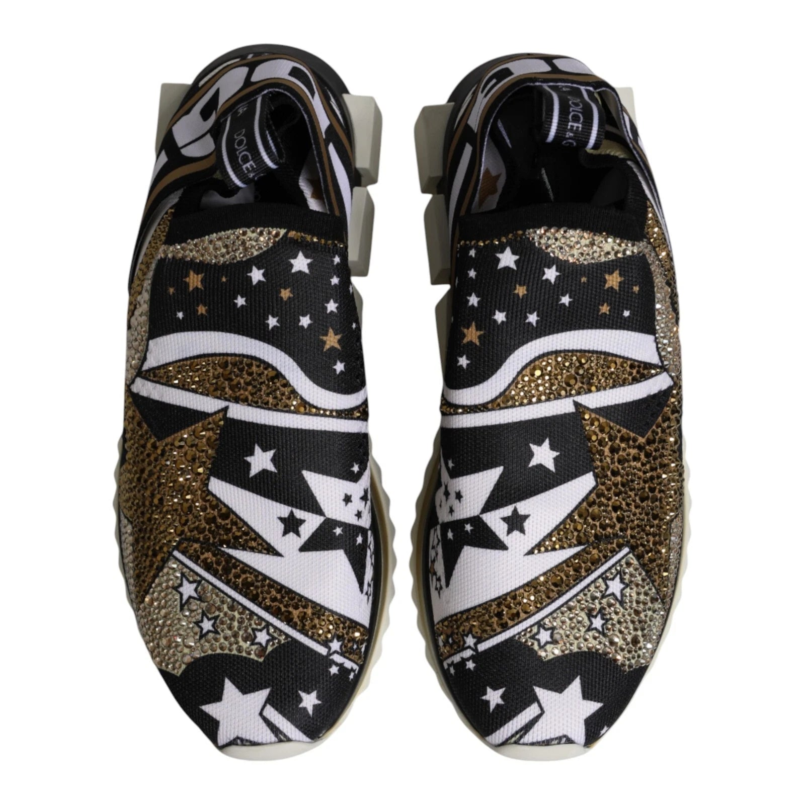 Pair of sneakers with stars and stripes design