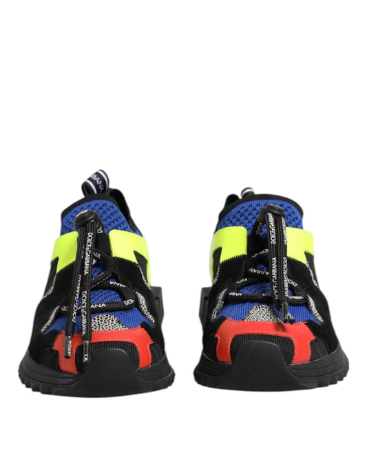 Colorful children's shoes with laces, featuring a mix of bright colors and patterns