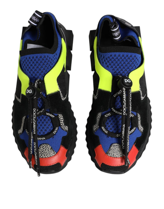 Colorful hiking shoes with laces and a buckle closure