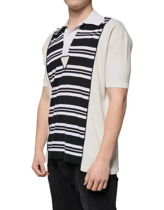 Man wearing striped vest over shirt