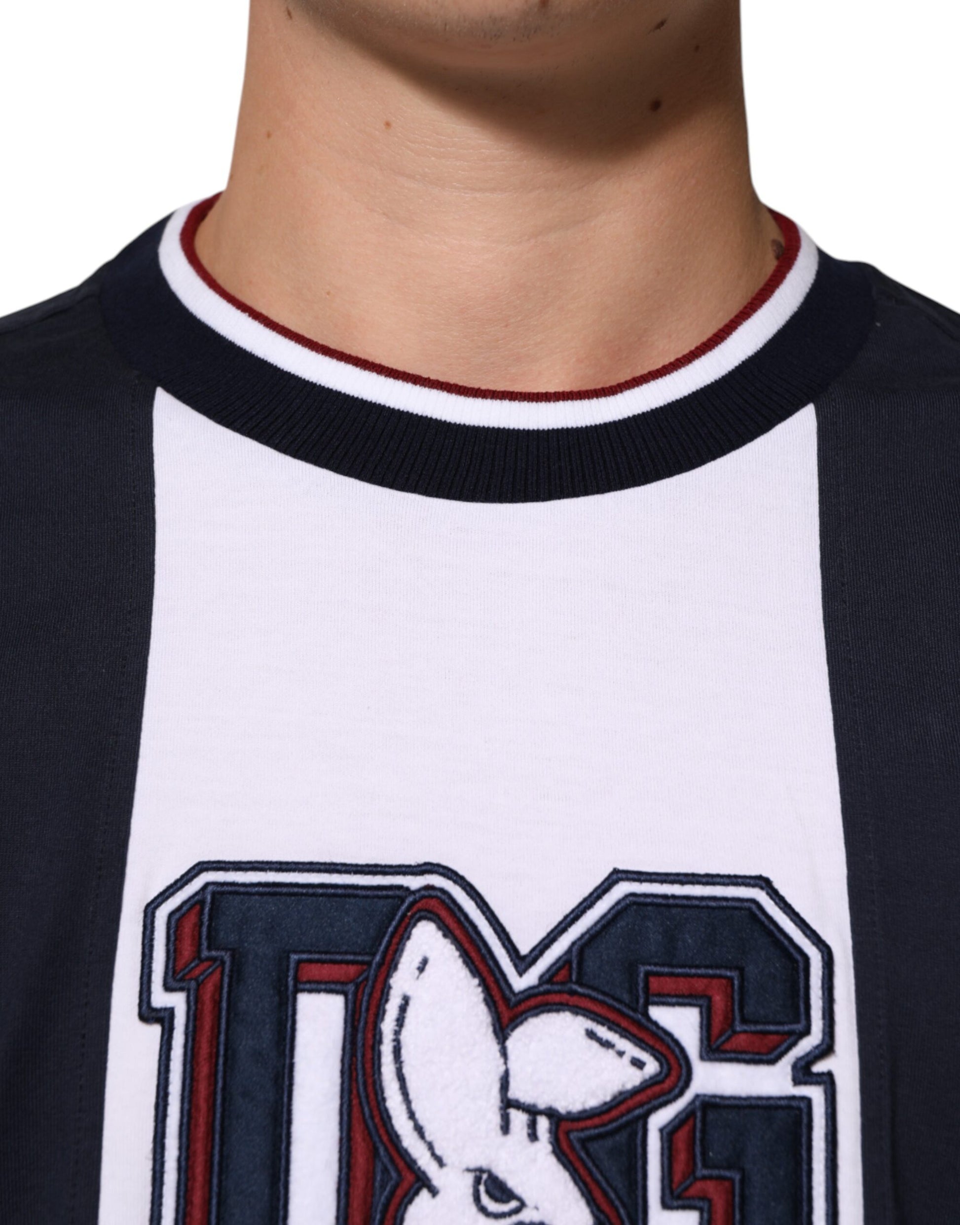 Man wearing a jersey with a logo on the front