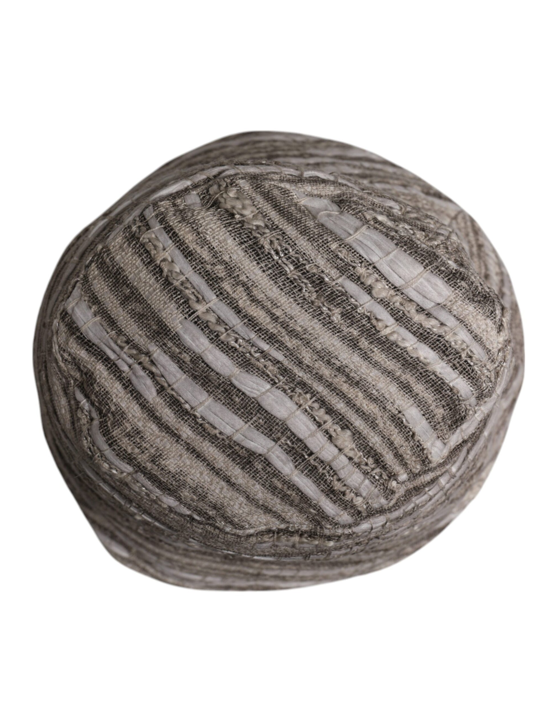 Round ball made of fabric with a striped pattern