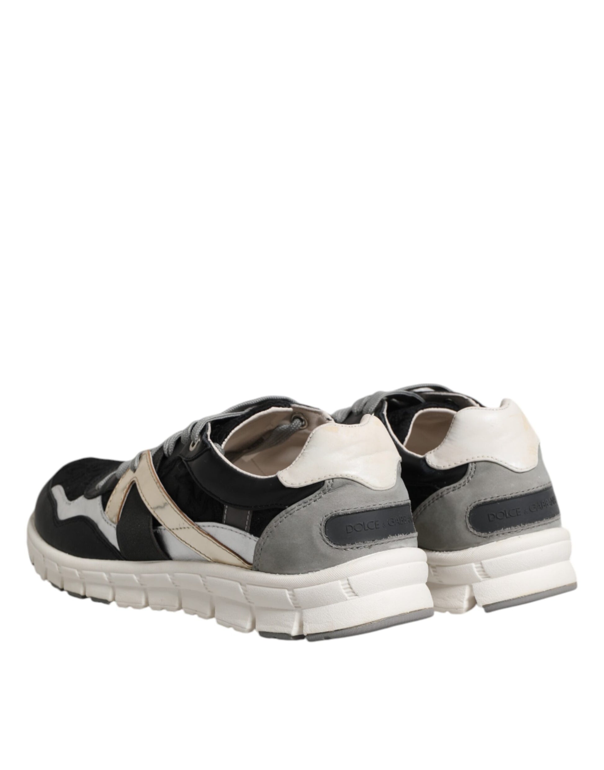 Pair of men's sneakers with suede upper and multicolored design
