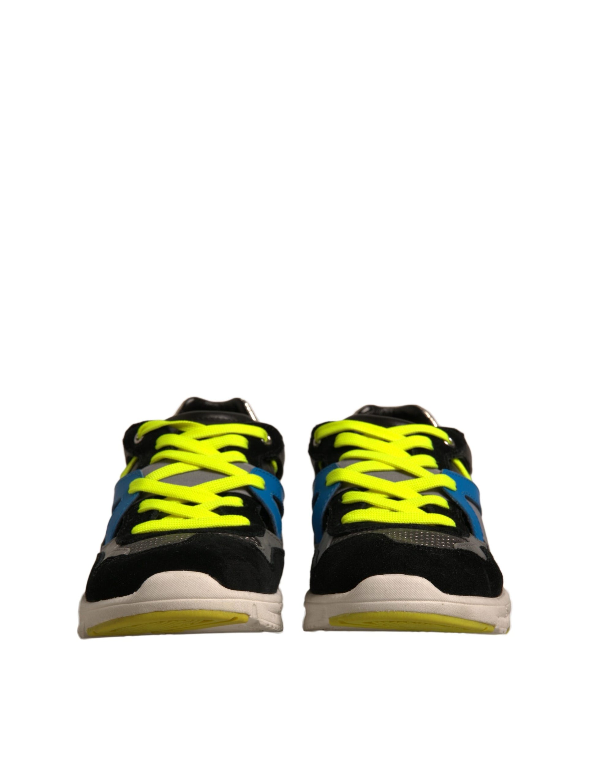 Pair of yellow and blue sneakers