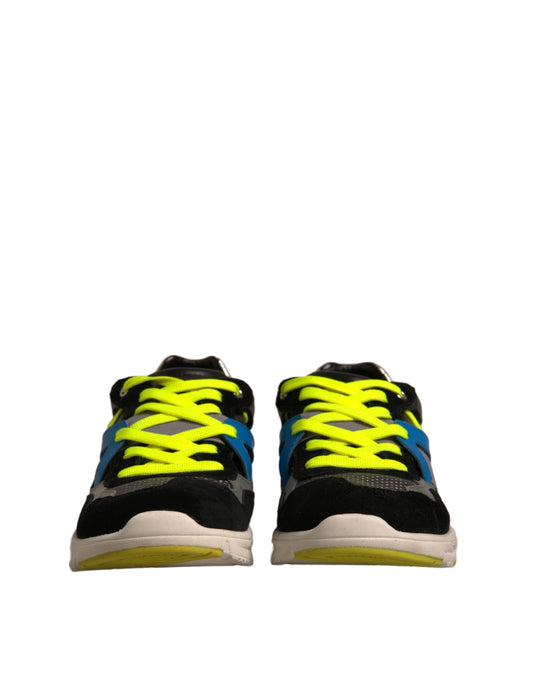 Pair of yellow and blue sneakers