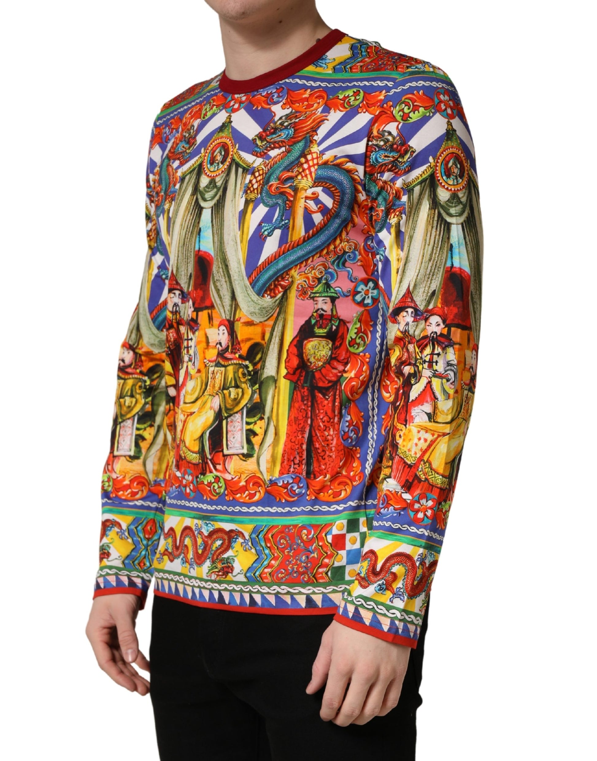 Colorful sweater with dragon design