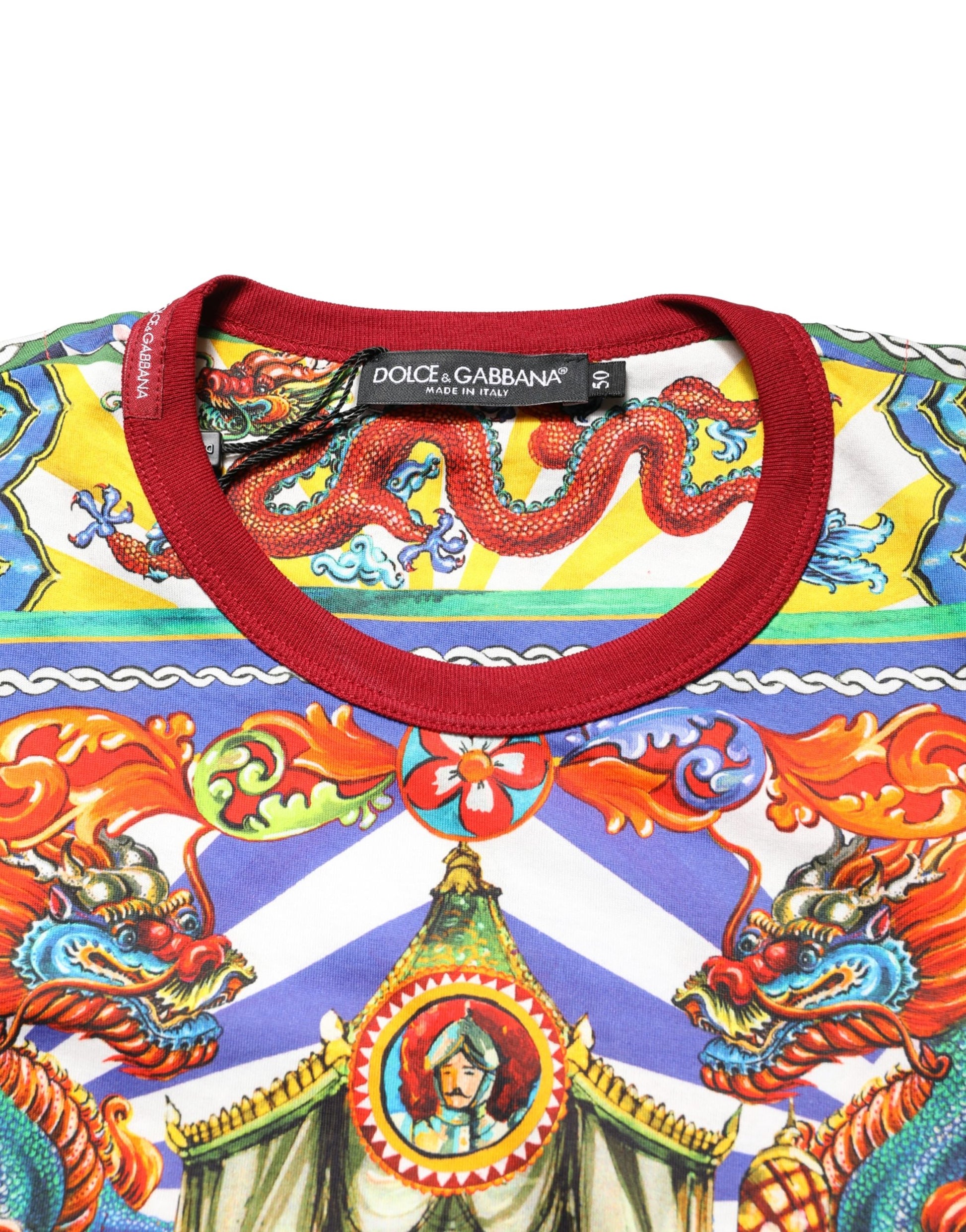 Colorful t-shirt with dragons and other designs