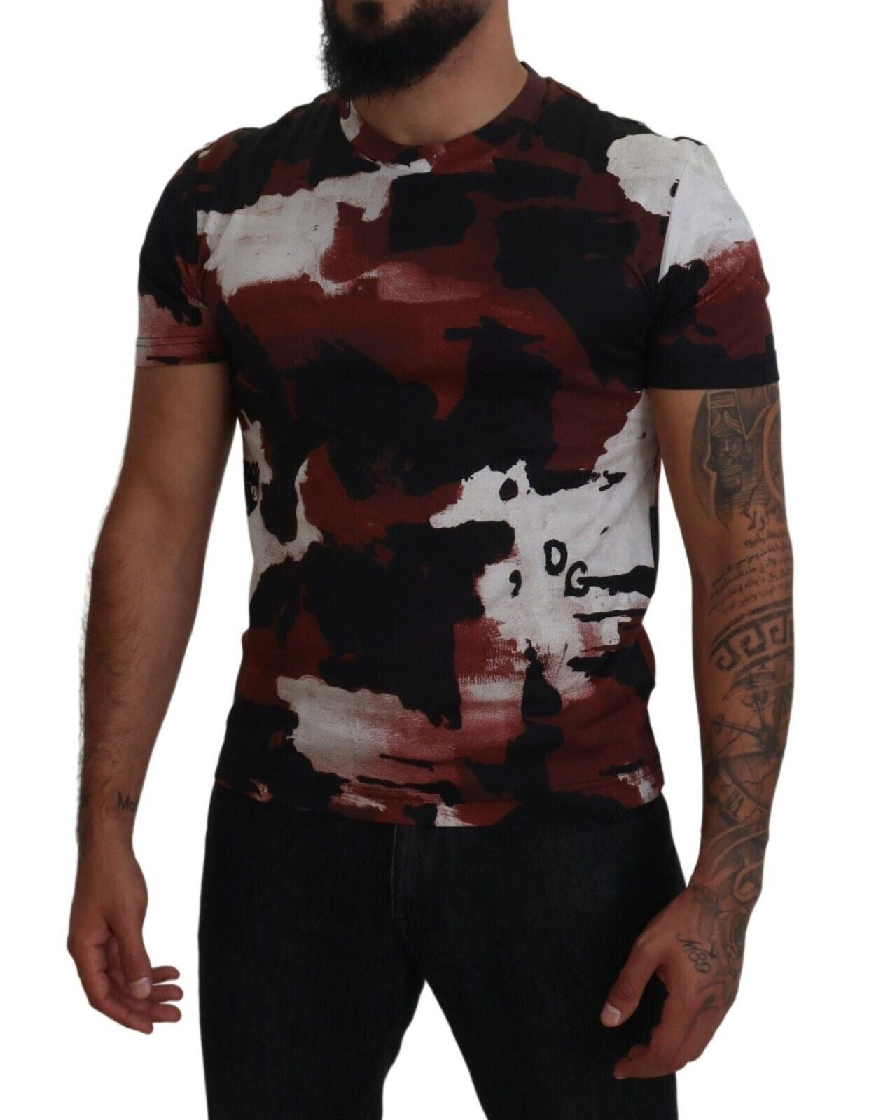 Man wearing a tie dye shirt