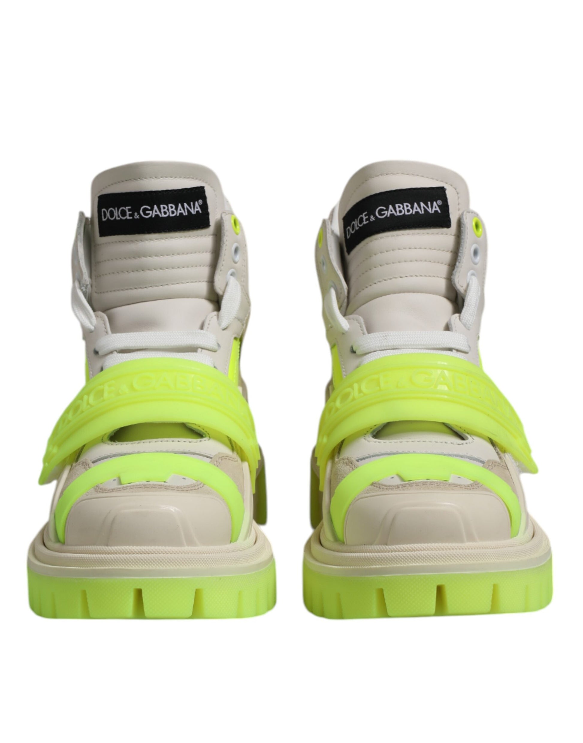 Pair of sneakers with yellow laces