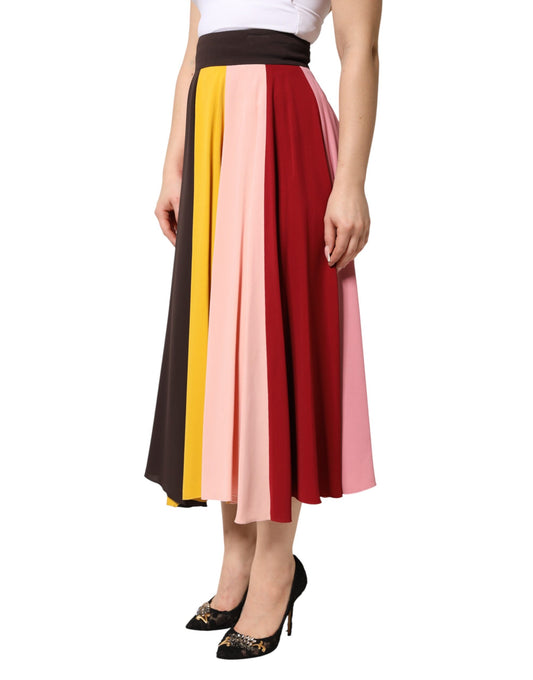 Woman wearing a colorful skirt