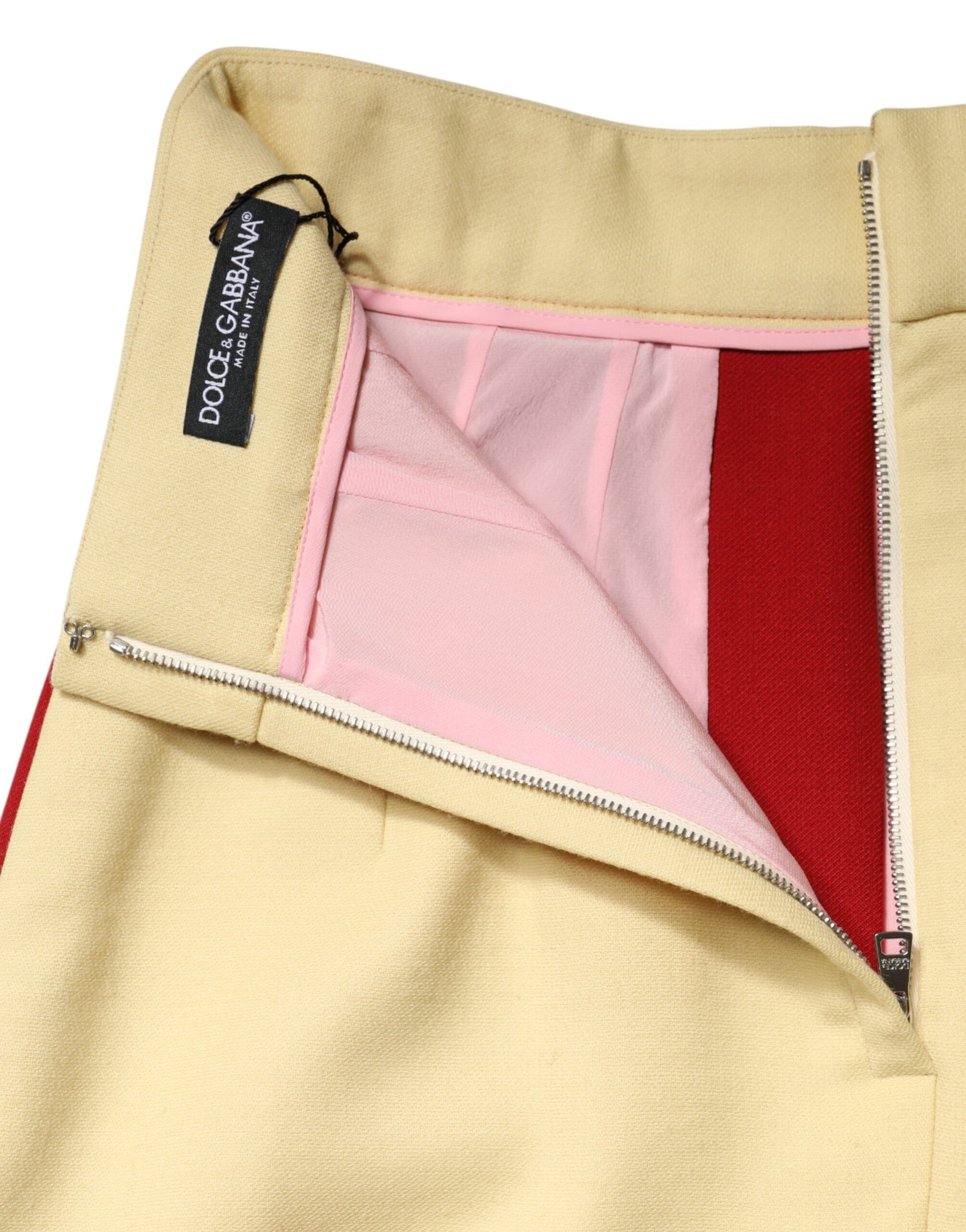 Yellow and pink fabric with zippered pocket