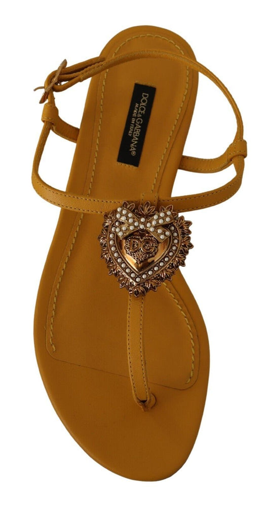 Brown sandal with heart embellishment on strap