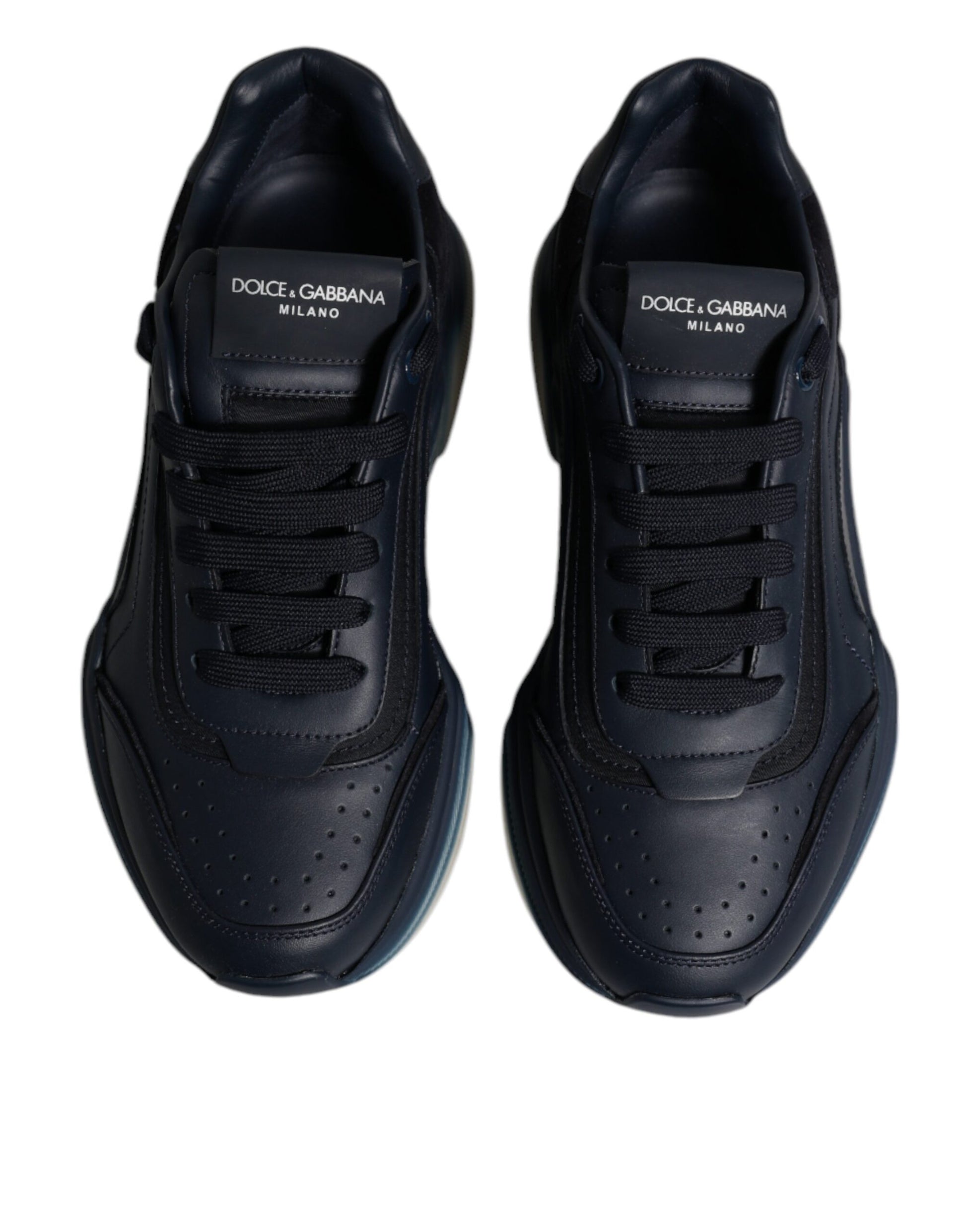 Pair of black sneakers with white logo on side