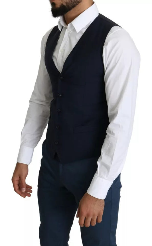 A navy blue men's formal vest from Dolce & Gabbana