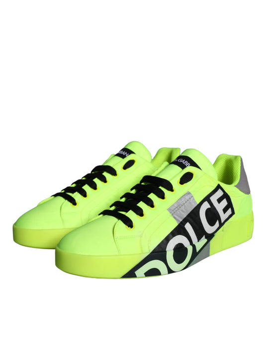 Yellow sneakers with black laces and police written on side