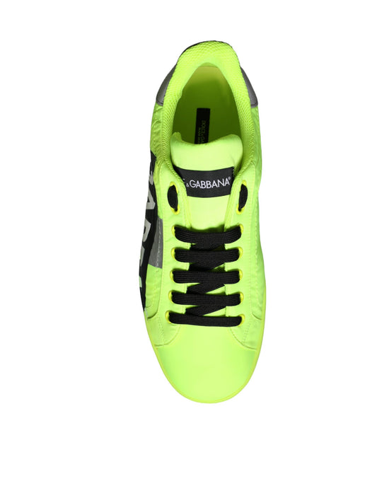 Bright yellow sneaker with black laces