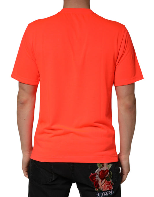 Short sleeve orange t-shirt on a mannequin